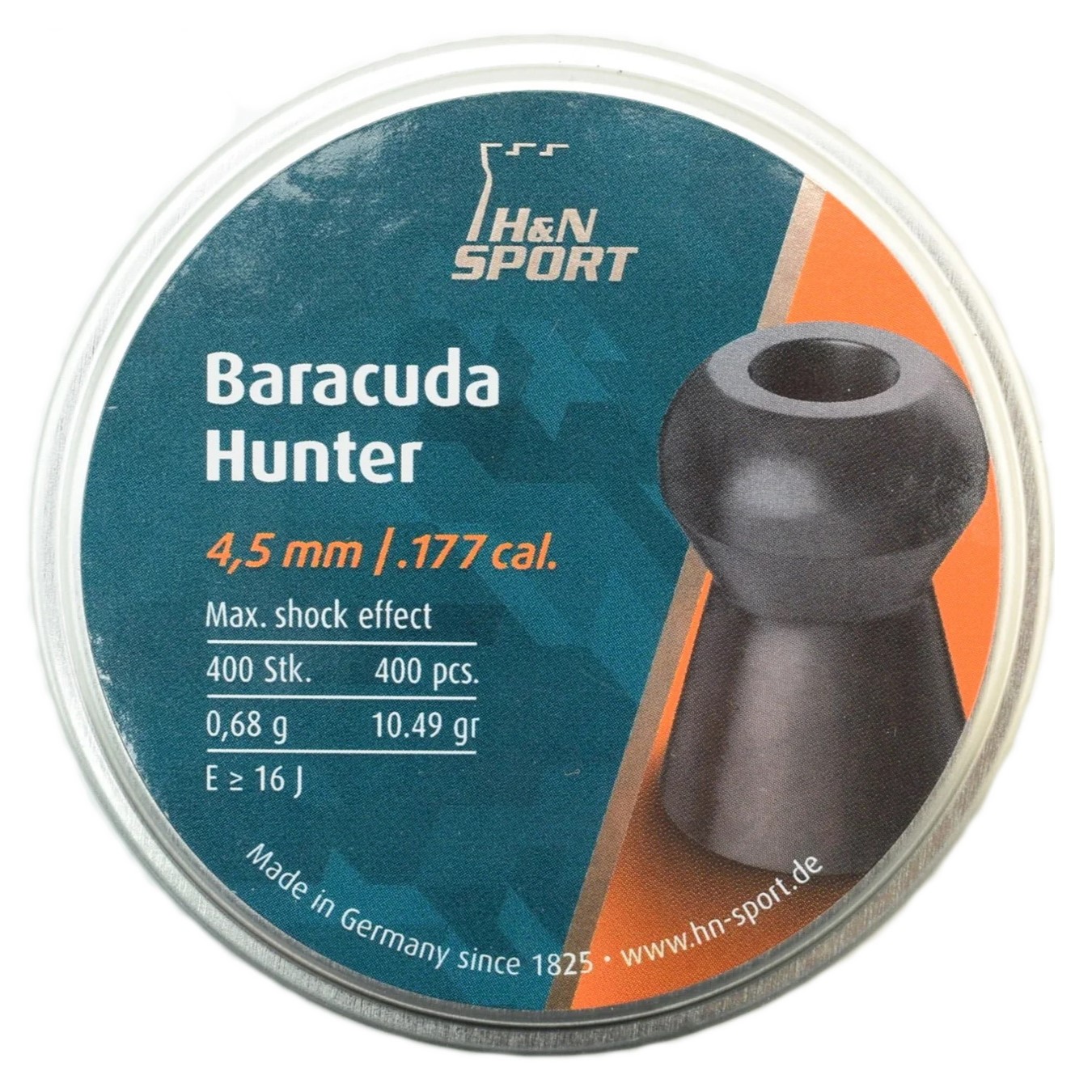 Пули пневматические H&N Baracuda Hunter 4,5 мм 0,68 грамма (400 шт.)