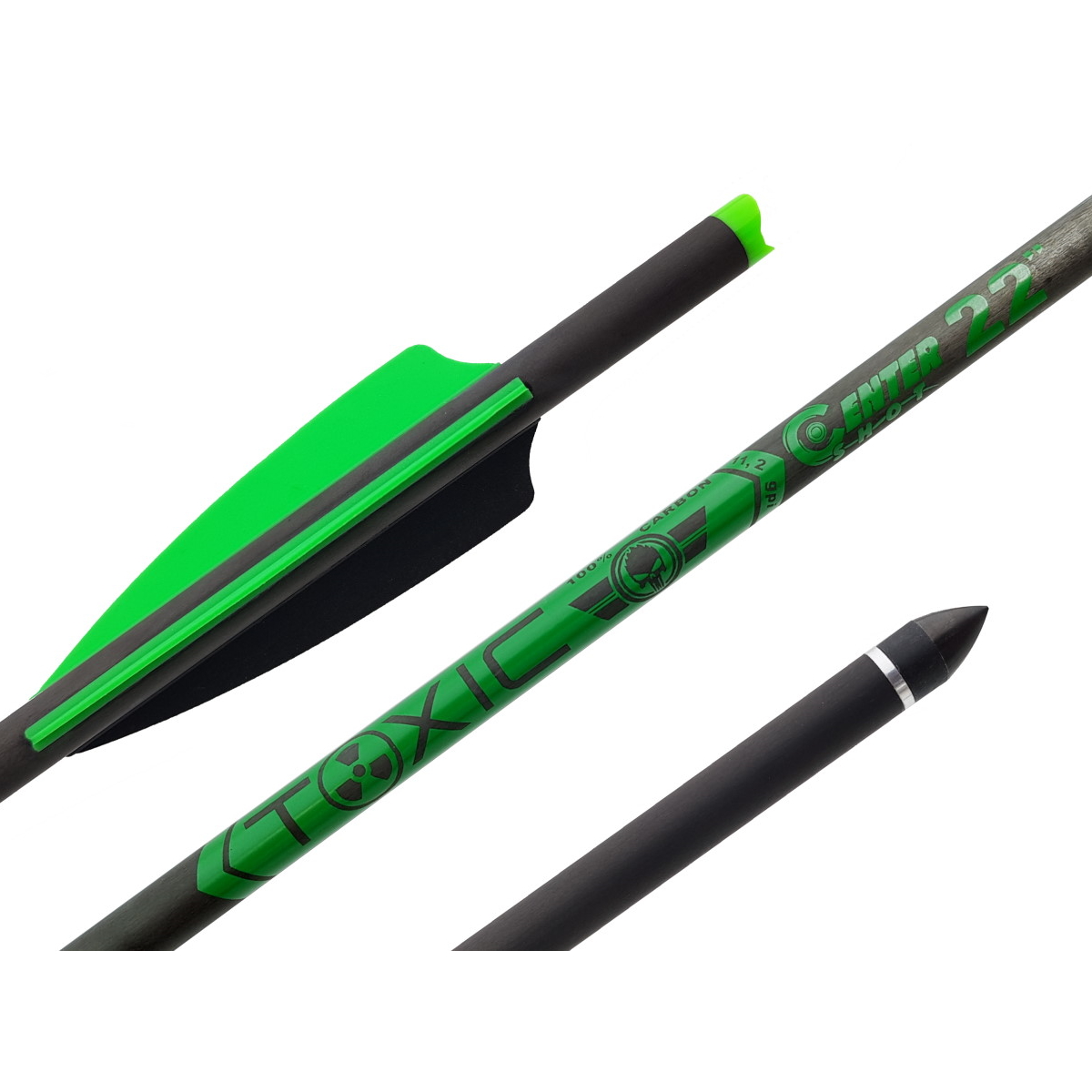 Стрела арбалетная карбоновая Centershot Toxic Carbon 22" Half Moon Nock (Bullet)