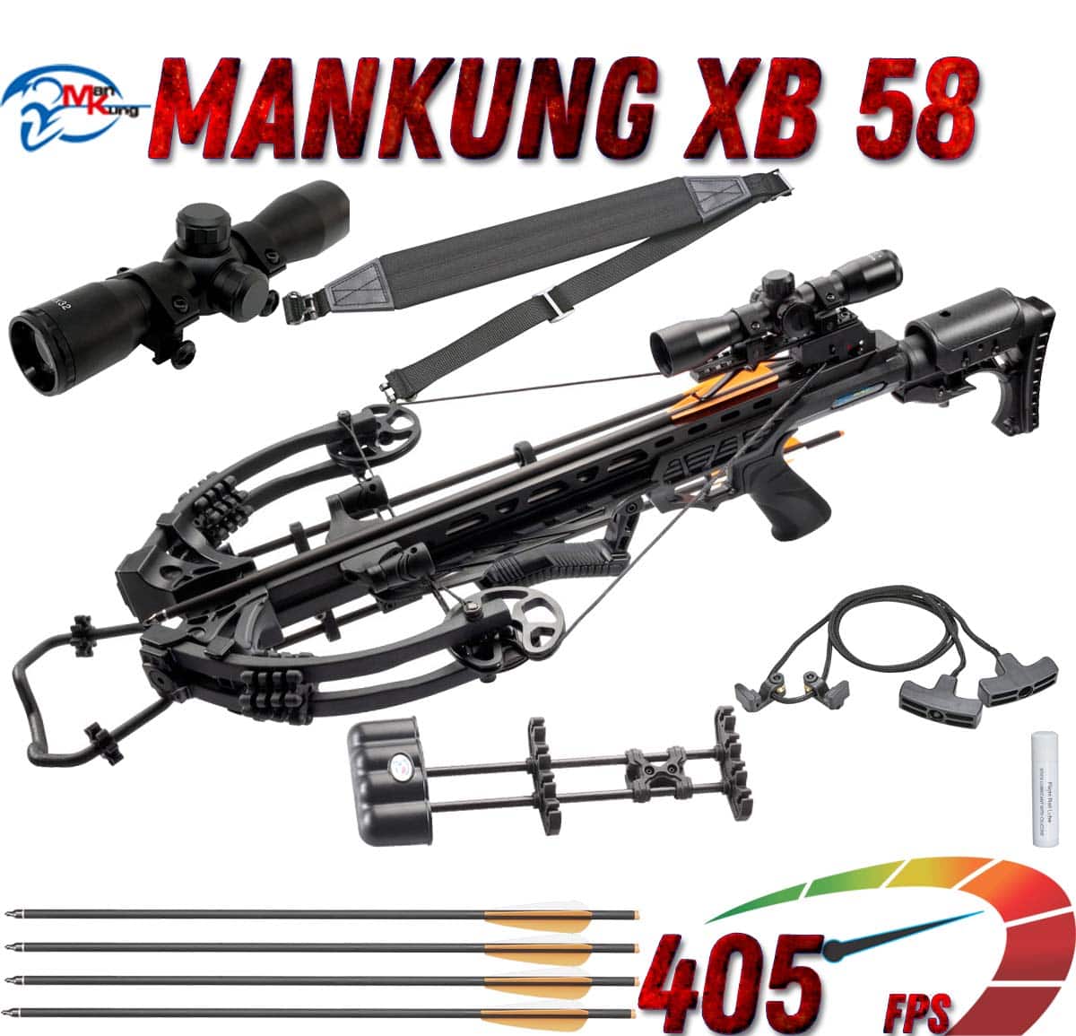 Арбалет блочный Man Kung MK-XB58 Kraken черный KIT (полная комплектация)
