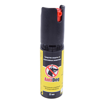 Газовый перцовый баллончик Антидог (аэрозольно-струйный), 25 мл