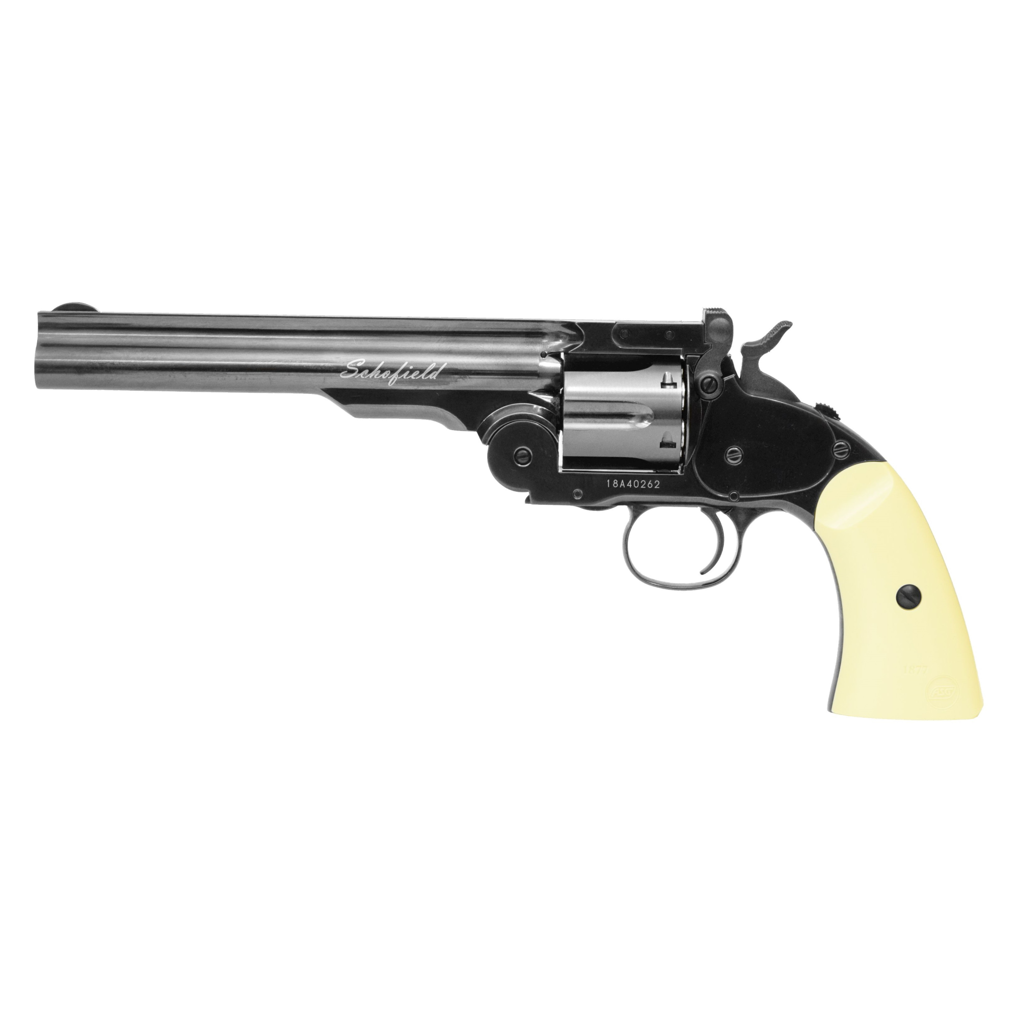Пневматический револьвер ASG Schofield-6 steel grey 4,5 мм